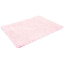 [JAMAIS UTILISÉ] Tapis HHG-274, Shaggy tapis à poils longs, tissu/textile doux et moelleux 200x140cm, rose