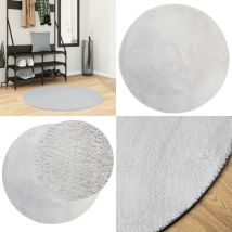 Tapis HUARTE à poils courts doux et lavable gris Ø 100 cm - Tapis Salon - Tapis Chambre - Tapis Décoratif - Tapis Doux - Tapis Gris - Home & Living