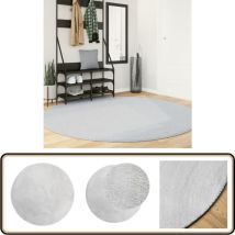 Tapis huarte à poils courts doux et lavable gris ø 200 cm - Tapis Salon - Tapis Chambre - Tapis Décoratif - Tapis Doux - Tapis Gris