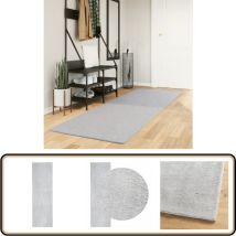Tapis HUARTE à poils courts doux et lavable gris 80x250 cm - Tapis Salon - Tapis Chambre - Tapis Décoratif - Tapis Doux - Tapis Épais