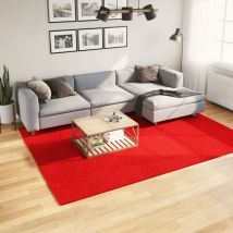 Avimac - Tapis huarte à poils courts doux et lavable rouge 200x280 cm
