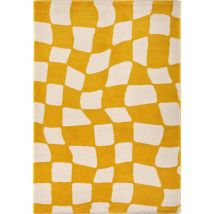 Jardindeco - Tapis intérieur à poils longs Swing 383 jaune 120 x 160 cm