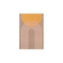 Décoweb - Tapis extérieur et intérieur en relief - Luna - Beige, jaune, rose - 160 x 230 cm