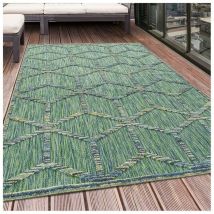 Allotapis - Tapis intérieur et extérieur géométrique design Aura Vert 120x170