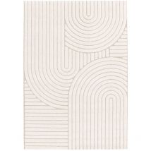 Sweeek - Tapis intérieur motif ethnique arches. poils ras. beige et crème 160 x 230 cm
