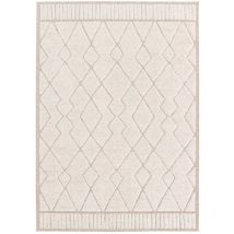 Sweeek - Tapis intérieur motif ethnique berbère. poils ras. beige et crème 120 x 170 cm