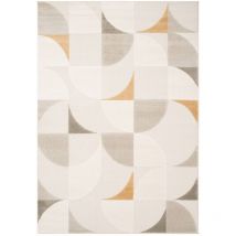 Sweeek - Tapis intérieur motifs rétro poils ras crème 120 x 170 cm