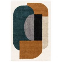 Sweeek - Tapis intérieur shaggy. motifs géométriques. multicolore 160 x 230 cm