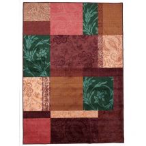 Dezenco - Tapis chambre 57x110 rose rectangle tissé isparta patchwork