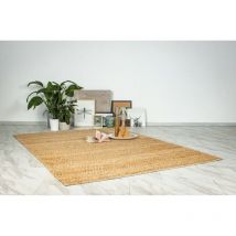 Tapis jute écologique naturel tissé plat Näela Naturel 80x150
