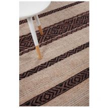Deladeco - Tapis jute et laine plat moderne ethnique Solna Naturel 160x230