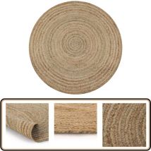 Tapis Jute tressé 120 cm rond - Tapis De Jute - Tapis Rond - Tapis Artisanal - Décoration Intérieure - Tapis Naturel