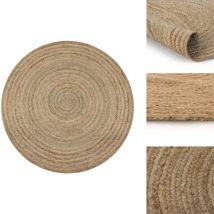 Tapis Jute tressé 120 cm rond - Tapis De Jute - Tapis Rond - Tapis Artisanal - Décoration Intérieure - Tapis Naturel