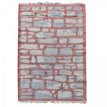 Jadorel - Tapis en jute fait à la main 160x230 bleu et gris jutap