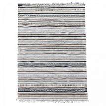 Jadorel - Tapis kilim fait à la main en laine 240x340 beige et marron rectangle