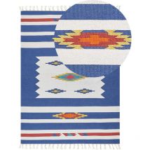 Beliani - Tapis Kilim avec Motif Géométrique 140 x 200 cm en Coton Multicolore Varser