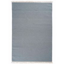 Dezenco - Tapis salon et chambre en laine 140x200 gris souris fait main motif uni rainbow