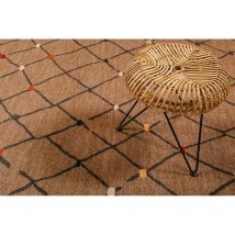 Tapis kilim pour salon berbère rectangle Marché Bonsecours Marron 133x200