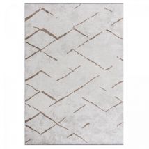 Unamourdetapis - Tapis kilim tissé en coton 200x300 crème rectangle motif simple uniripe