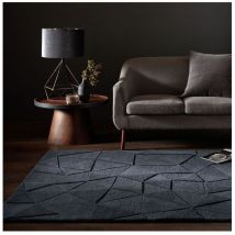 Flair Rugs - Tapis laine design rectangle graphique Shard Charbon 200x290