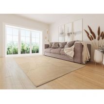 Vivabita - Tapis laine tissé main moderne effet 3D rectangle Jade Beige foncé 160x230