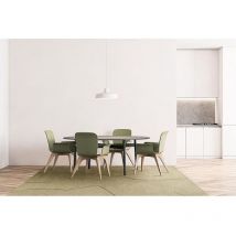 Tapis laine tissé main moderne effet 3D rectangle Jade Vert 240x340