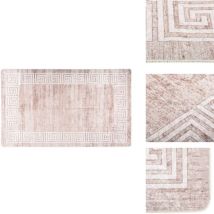 Tapis lavable antidérapant 120x180 cm beige - Tapis Design - Tapis Salon - Tapis Chambre - Tapis Moderne - Tapis Beige