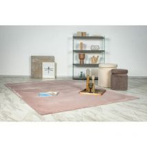Hellocarpet - Tapis lavable en machine doux uni à courtes mèches Nova Rose 80x150