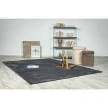 Hellocarpet - Tapis lavable en machine doux uni à courtes mèches Nova Graphite 160x230