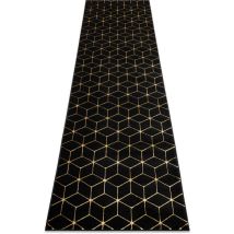 Tapis, le tapis de couloir gloss moderne 409C 86 cube élégant, glamour, art deco noir / or black 80x250 cm