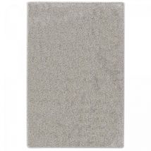 Tapis longs poils shaggy 170x240 gris tissé en laine rectangle motif faux uni