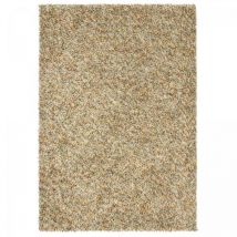 Brink&campman - Tapis longs poils shaggy 200x280 jaune et beige tissé en laine rectangle