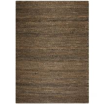 Tapis kilim fait main en chanvre 140x200 chocolat rectangle motif uni Look 607