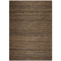 Tapis kilim fait main en chanvre 170x240 chocolat rectangle motif uni Look 607