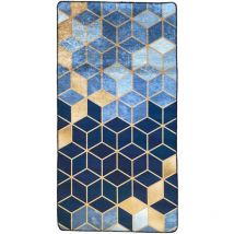 Tapis Luxe Doré, Bleu Dimensions - 120x180 – Qualité supérieure pour Maison, Appartement, Bureau – Style élégant et durable – Confort optimal, facile