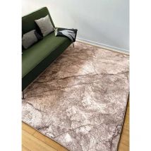 Toutapis - Tapis marbre beige dakota 04 anti dérapant isolant à poils courts 80x150
