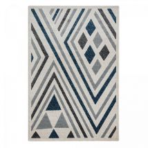 Unamourdetapis - Tapis salon et chambre 120x160 noir et gris rectangle tissé motif ethnique solga a