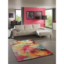 Dezenco - Tapis salon et chambre 200x290 multicolore rectangle tissé motif géométrique belo 4
