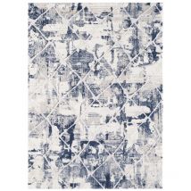 Unamourdetapis - Tapis salon et chambre 80x150 crème rectangle tissé motif géométrique dusty
