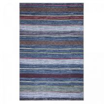 Jadorel - Tapis salon et chambre 115x180 bleu et rouge rectangle tissé motif ethnique nobasta