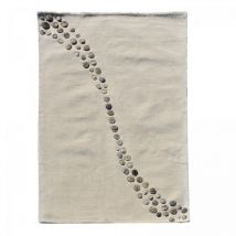 Jadorel - Tapis salon et chambre en laine 120x170 beige et gris fait à la main