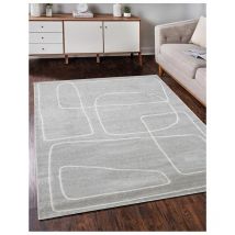 Deladeco - Tapis moderne abstrait intérieur rectangle Figure Gris 200x290