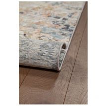 Deladeco - Tapis moderne avec franges rectangle abstrait Justine Multicolore 160x230