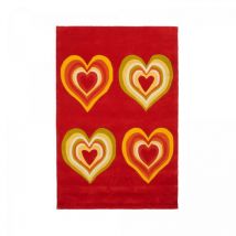 Arte Espina - Tapis salon et chambre en acrylique 120x180 rouge et jaune fait main