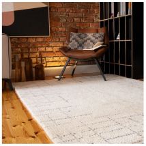 Deladeco - Tapis moderne crème laine et polyester rectangle Giulia Crème 80x150