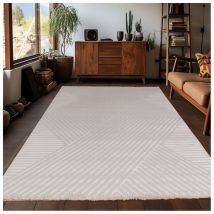 Tapis moderne effet 3D graphique Krupa Beige 120x170