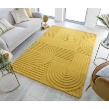 Tapis moderne en laine uni Zen Garden Jaune 120x170