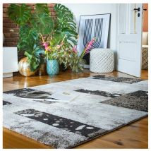 Deladeco - Tapis moderne intérieur poils ras Nuria Taupe 240x330