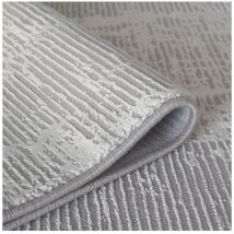Allotapis - Tapis moderne intérieur rectangle rayé Tacoma Gris 160x230