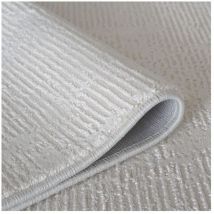 Allotapis - Tapis moderne intérieur rectangle rayé Tacoma Crème 160x230